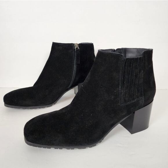 Aquatalia Charlotte Weatherproof Suede Black Bootie - 8.5 - Picture 2 of 11